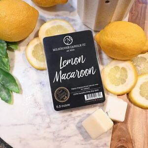 New Milkhouse Candle Co. Lemon Macaroon 5.5 Ounce Paraffin Free Soy Melt
